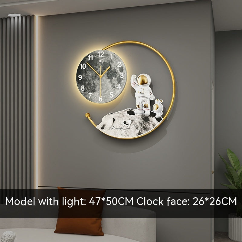Clock Creative Wall Clock With Light Living Room Home