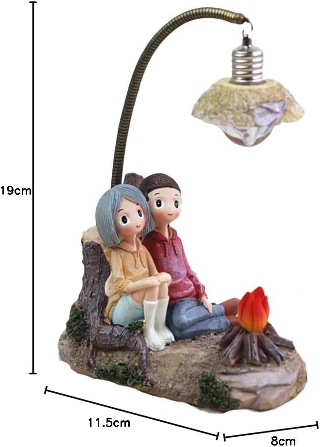 Creative Romantic Couple Lovers Bamboo Fire Night Light