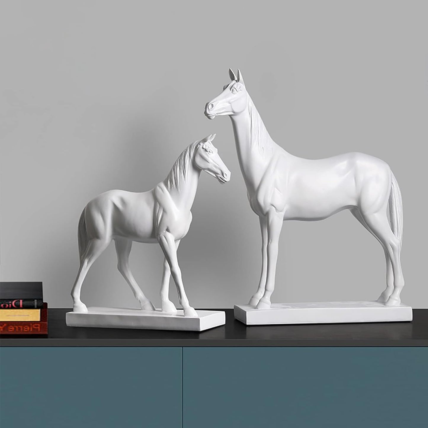 Resin White Horse Sculpture Ornament Living Room & Home Decoration