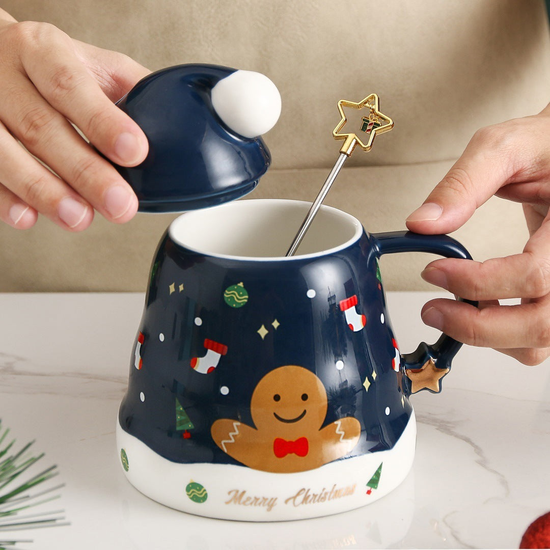 Santa Gingerbread Man Christmas Tree Ceramic Mug