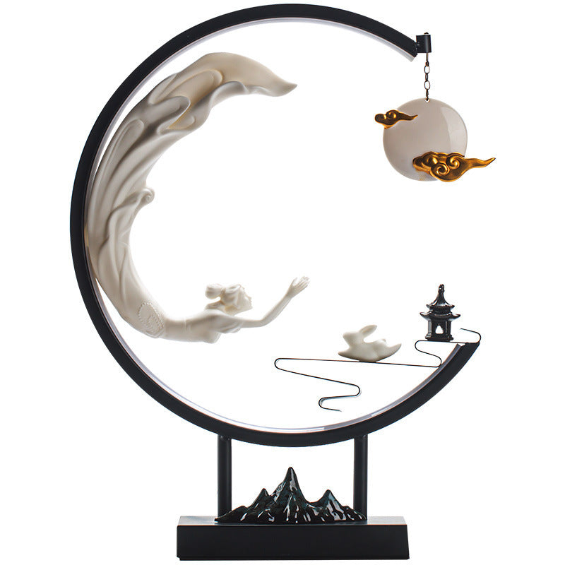 A LED Lamp Circle Living Room TV Cabinet Porch Zen