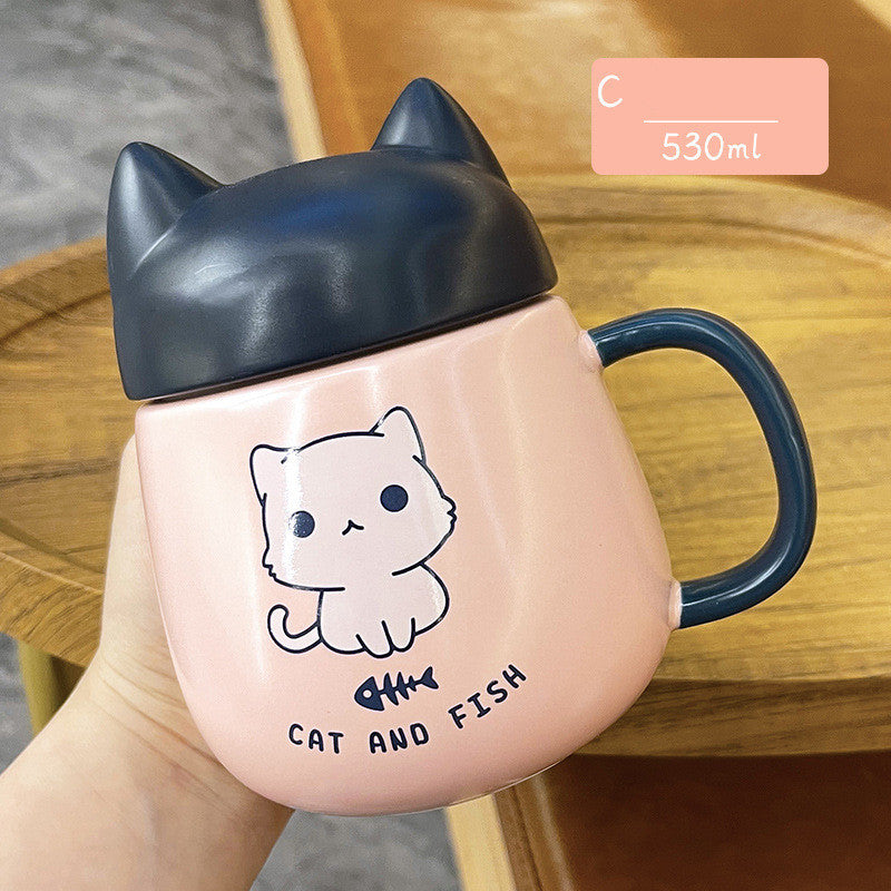 Household Cute Bear Ceramic Mug With Lid