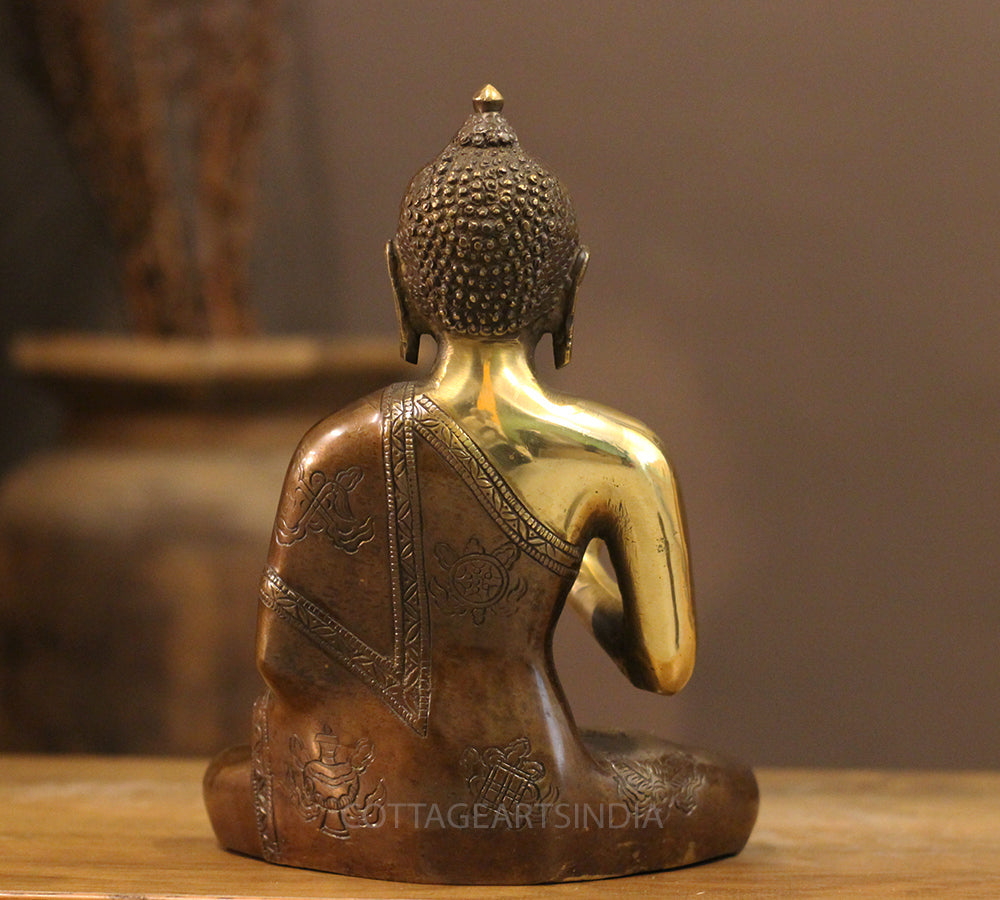 Brass Buddha Vitarka Mudra 9"