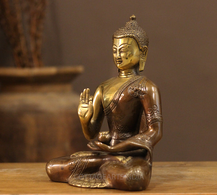 Brass Buddha Vitarka Mudra 9"
