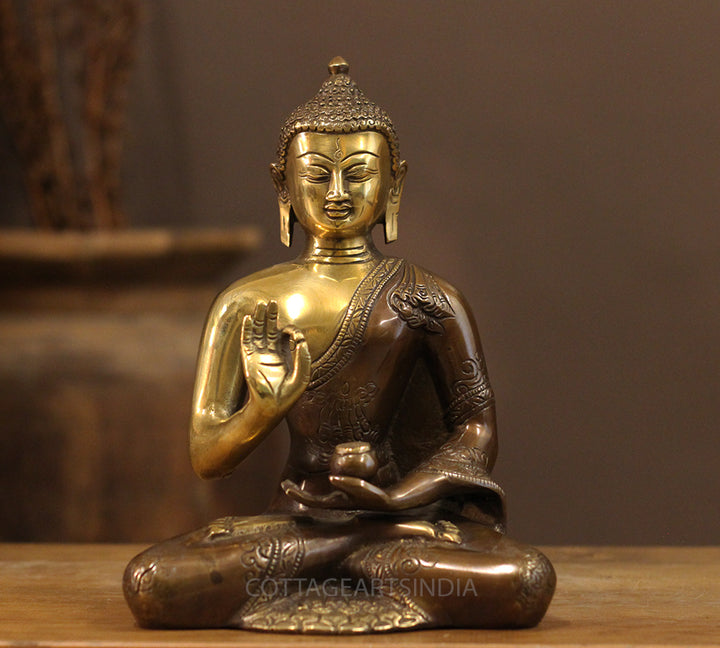 Brass Buddha Vitarka Mudra 9"