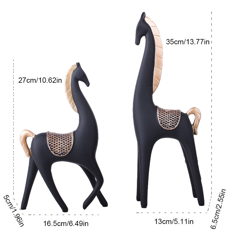 Chinese style light luxury resin lucky horse ornaments