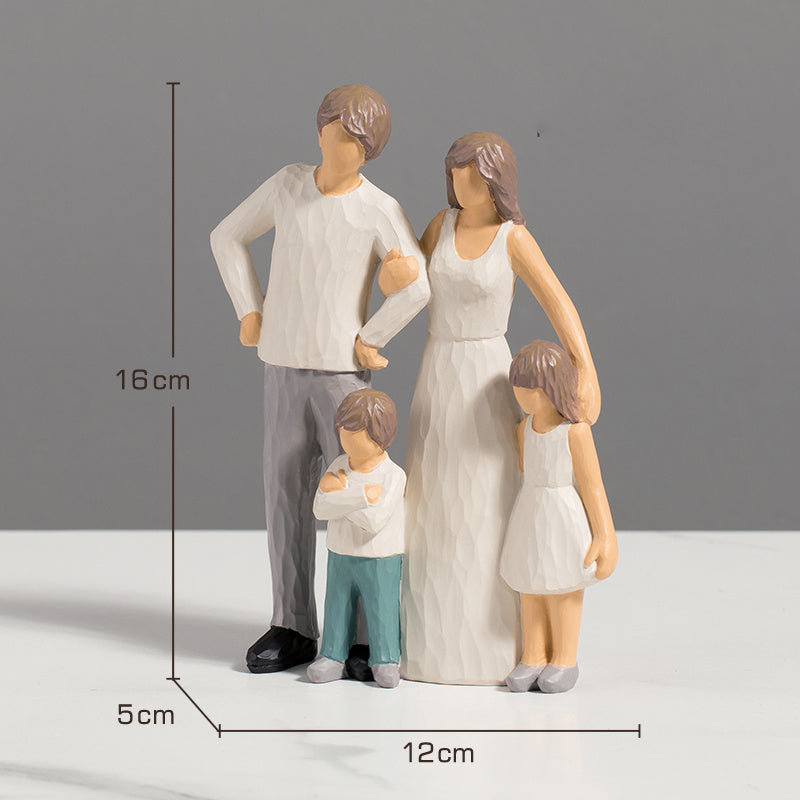 Resin Parents Children Sculpture Crafts Family
