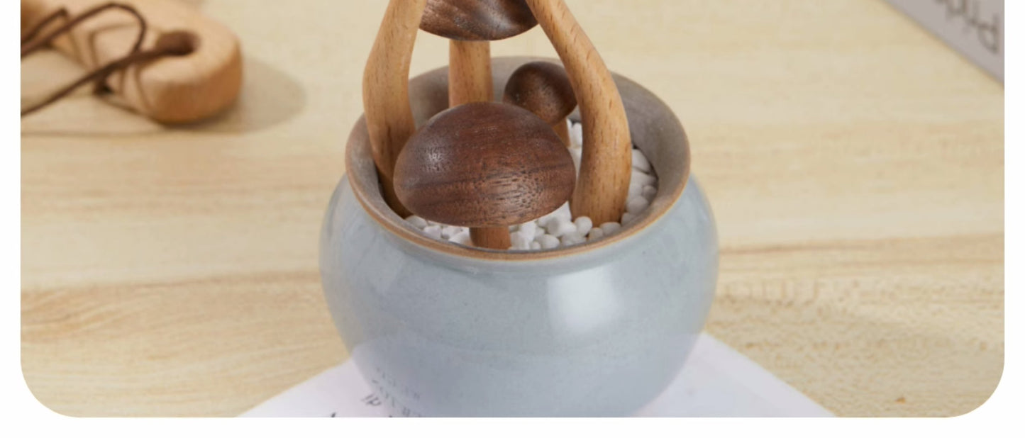 Wooden Mushroom Cute Creative Ornaments