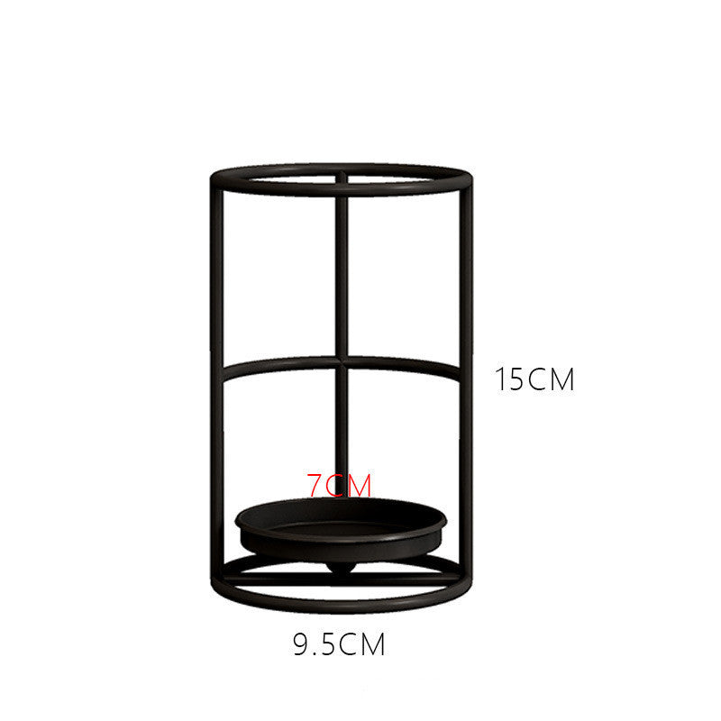 Hot Selling Simple Wrought Iron Candlestick Ring Candlestick Ornaments