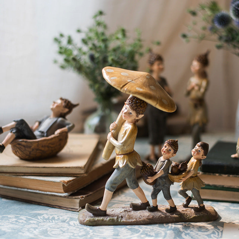 Forest Elf Cartoon Hand-Painted Resin Ornaments