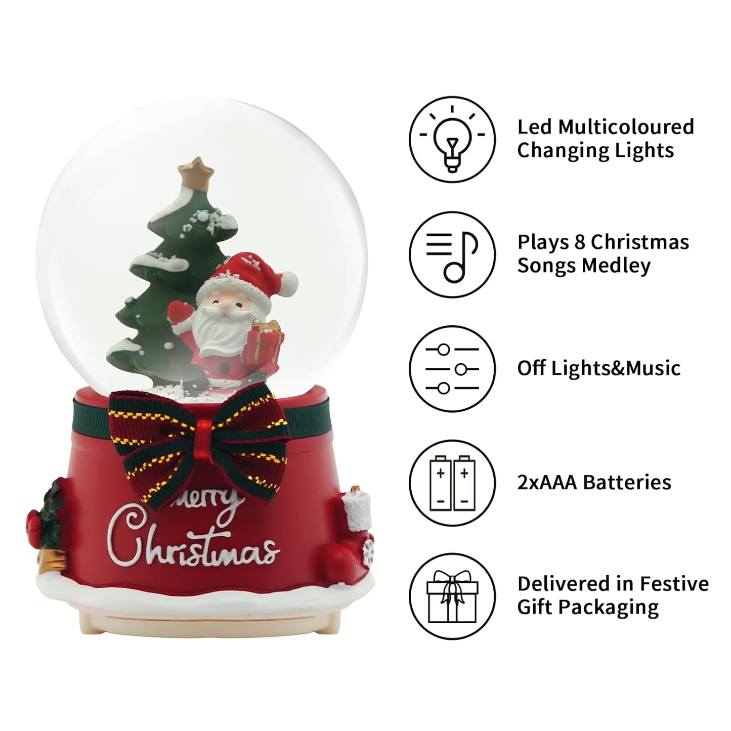 Christmas Tree Santa Claus Music Snow Globe Creative Music Box Decoration