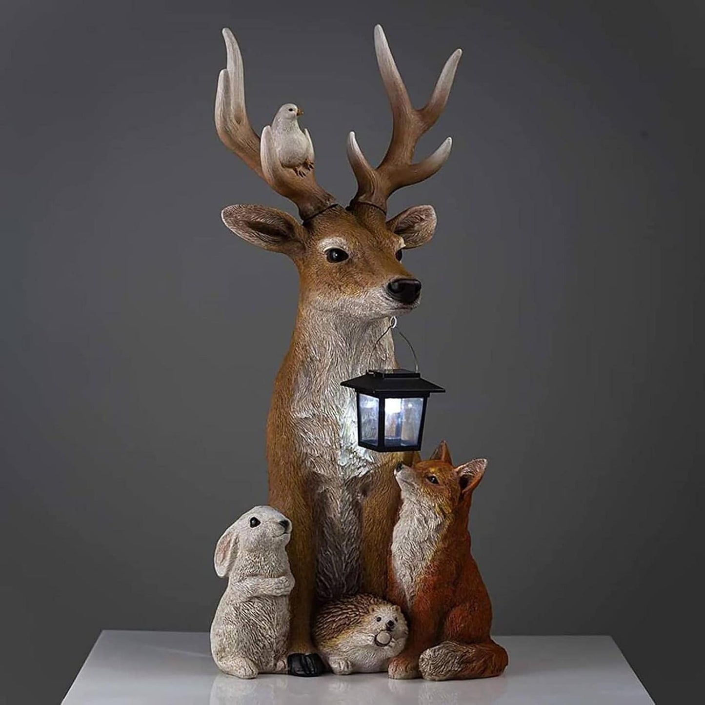 Solar Resin Deer Rabbit Hedgehog Wolf Ornaments