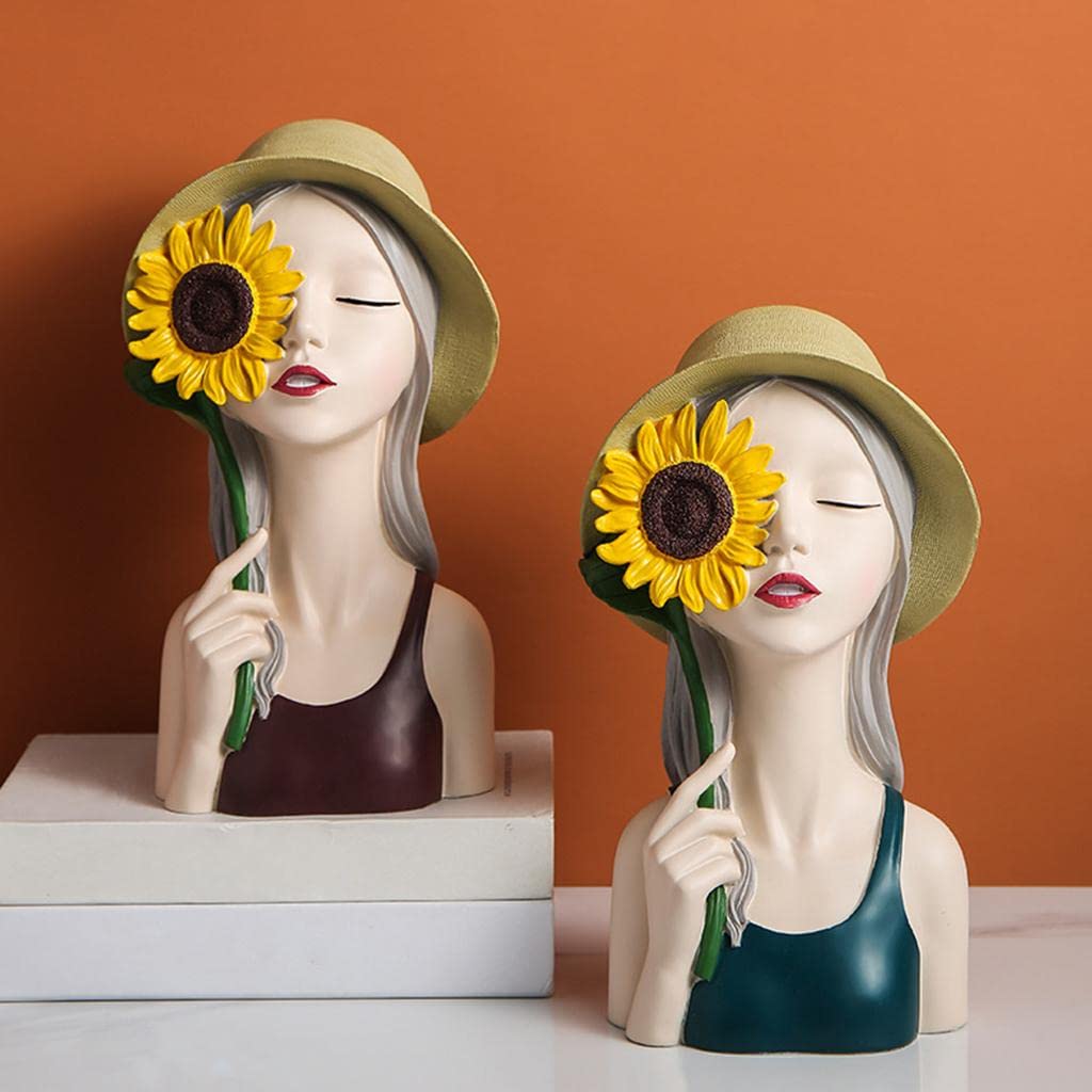Bubble & Flower Girl Decoration – Elegant Living Room & Wine Cabinet Decor
