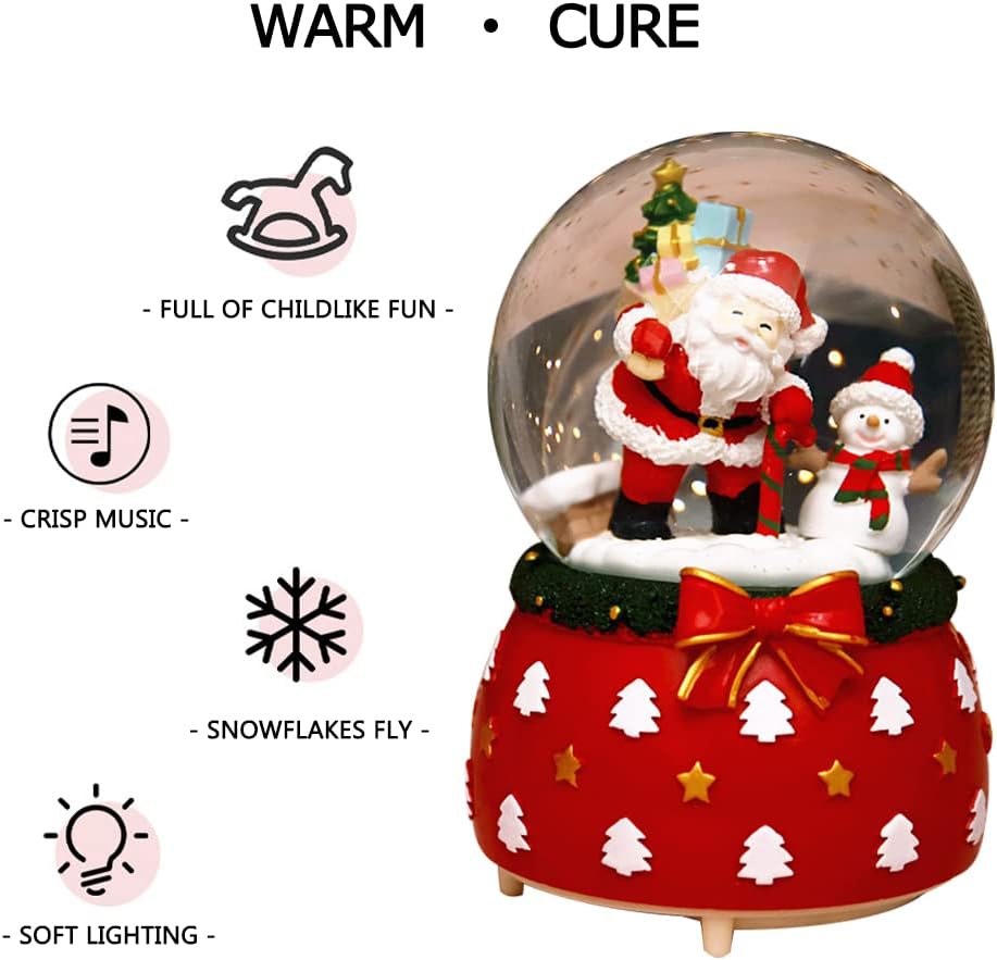 Christmas Crystal Ball Senta Claus Creative Music Box Decoration