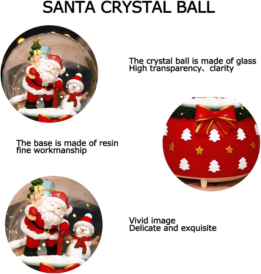Christmas Crystal Ball Senta Claus Creative Music Box Decoration
