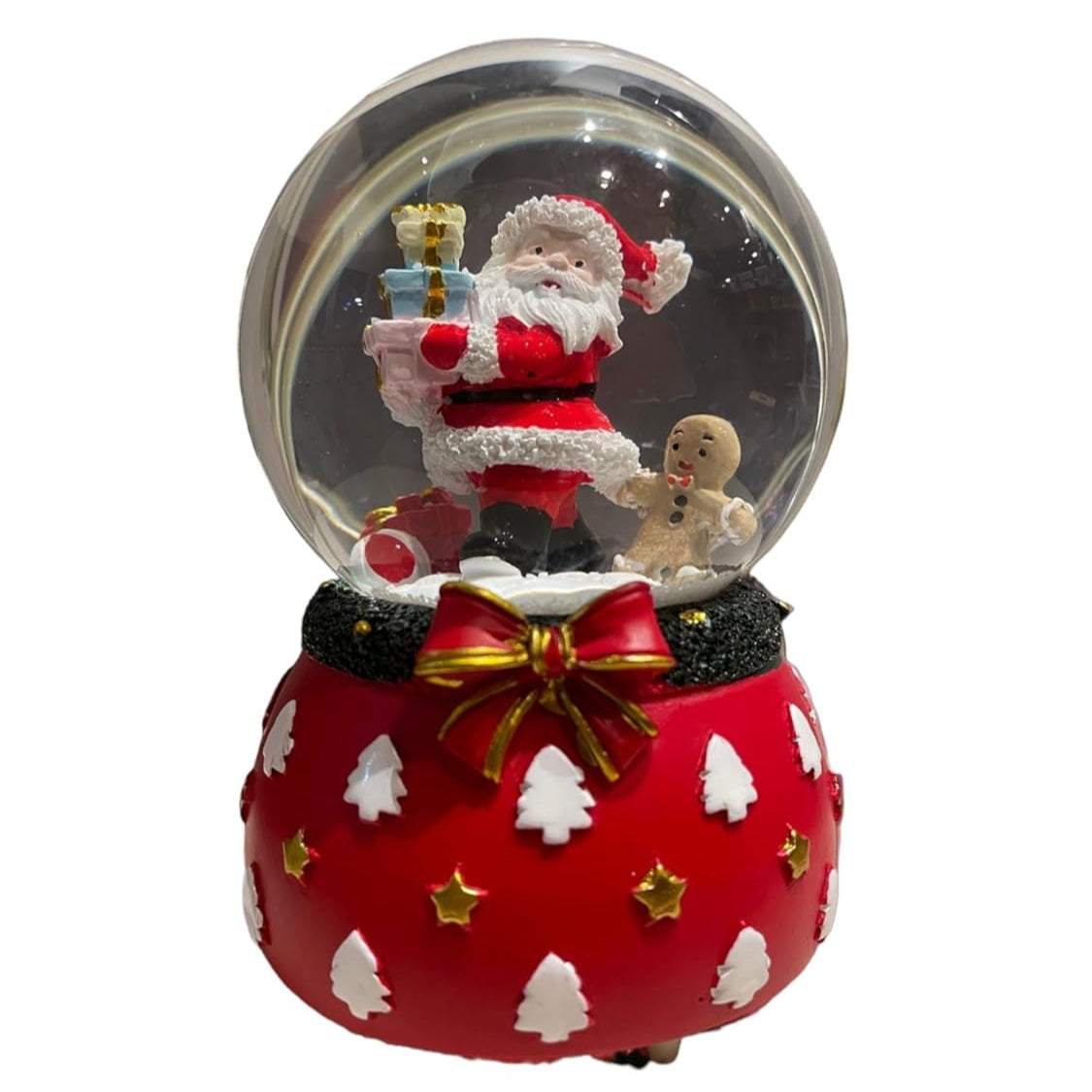 Christmas Crystal Ball Senta Claus Holding Gift Creative Music Box Decoration