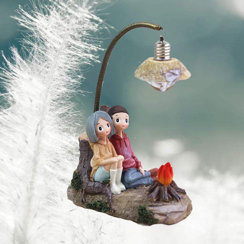Creative Romantic Couple Lovers Bamboo Fire Night Light