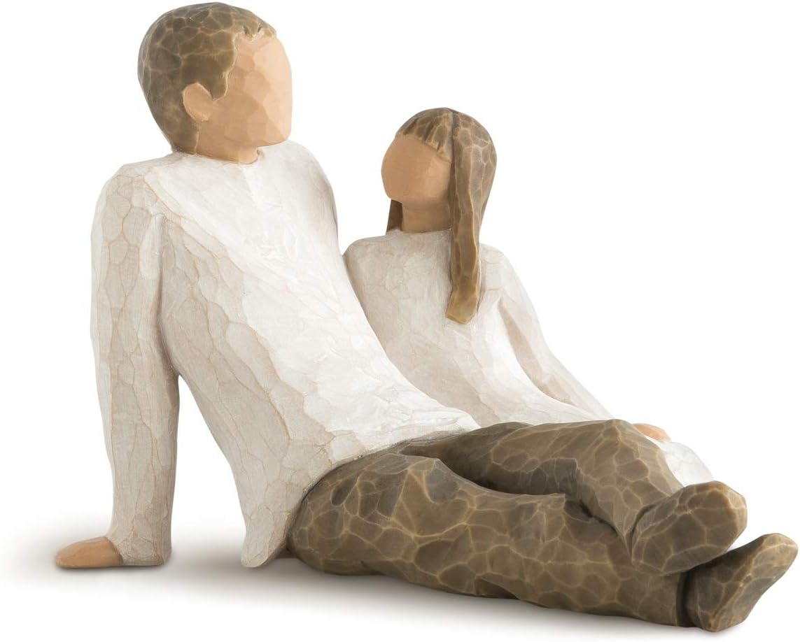 Statue en résine de style nordique Willow Tree représentant un père et sa fille