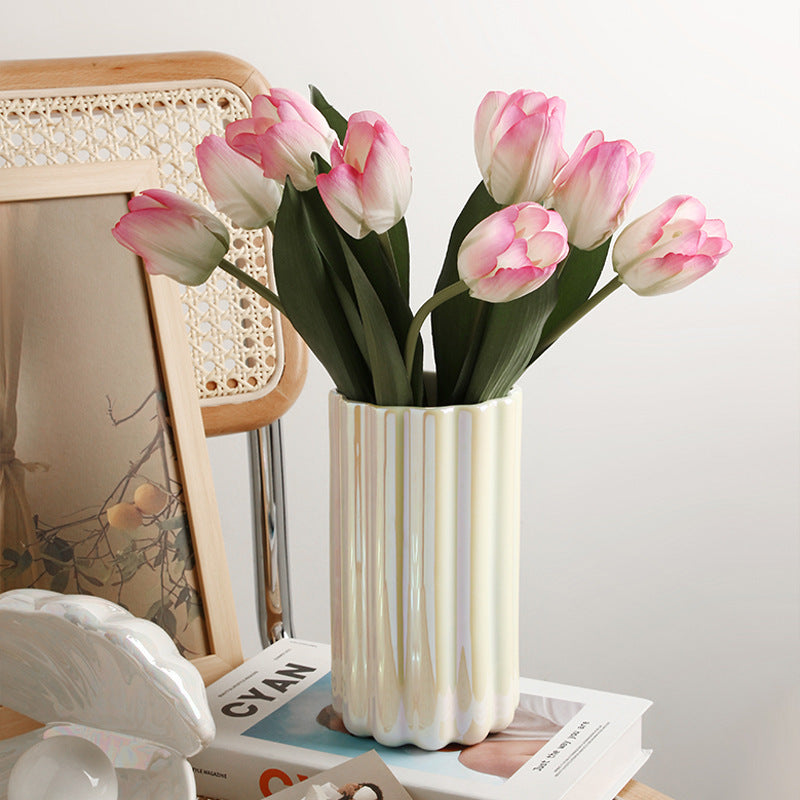 Ceramic Straight Tube Decorative Vase Ornaments