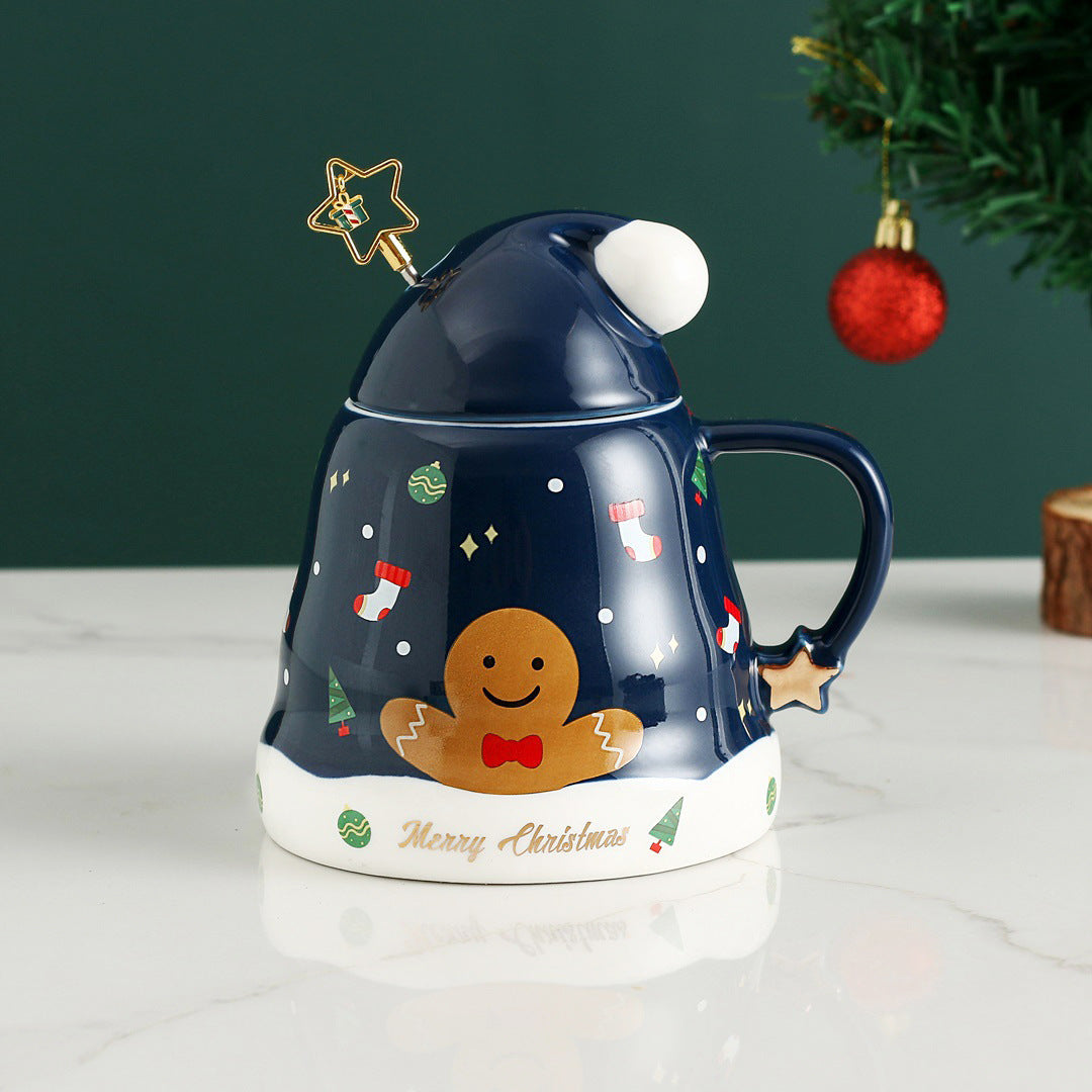 Santa Gingerbread Man Christmas Tree Ceramic Mug