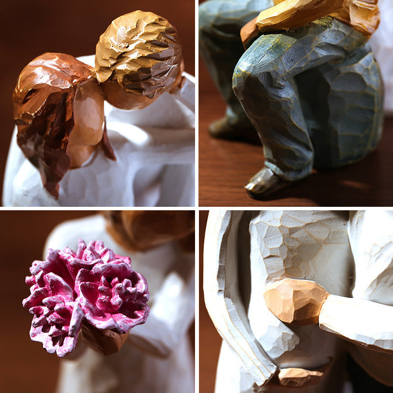 Resin Romantic hug Loving Couple Figurine Statue