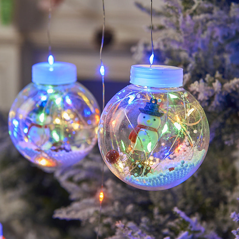 Christmas Curtain Lamp Fairy Snowman Wishing Ball String Lights – Festive Window & Lamp; Room Decoration
