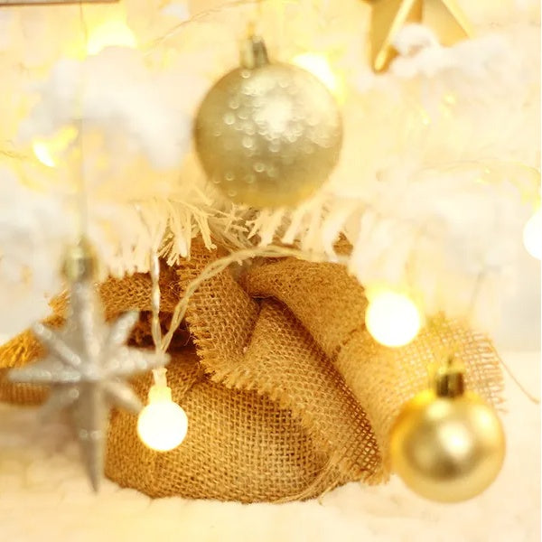 Tabletop Christmas Tree Small Mini Christmas Tree For Table Top Artificial Snow Flocked With Xmas Ornaments Gold Christmas Decorations For Home Office Apartment