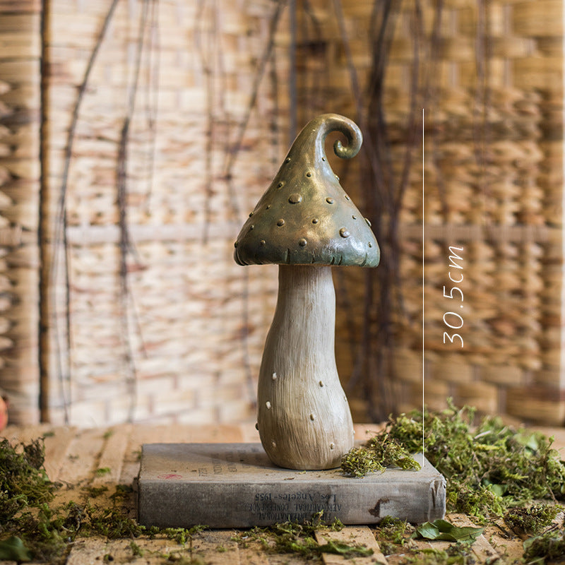 Forest Mushroom Boy Resin Ornament Sculpture