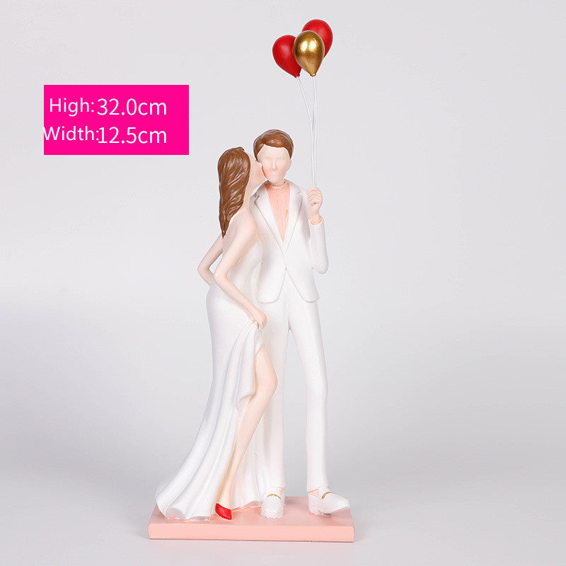 Creative Resin Lover Kiss Sweetheart Statues – Romantic Sculpture Gift & Home Decoration