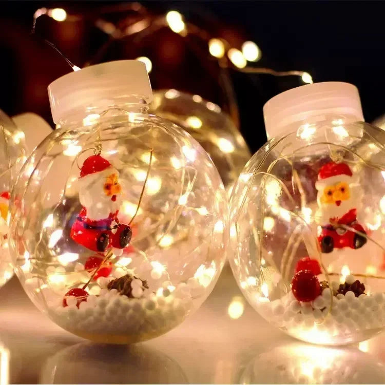 Christmas Curtain Lamp Fairy Snowman Wishing Ball String Lights – Festive Window & Lamp; Room Decoration