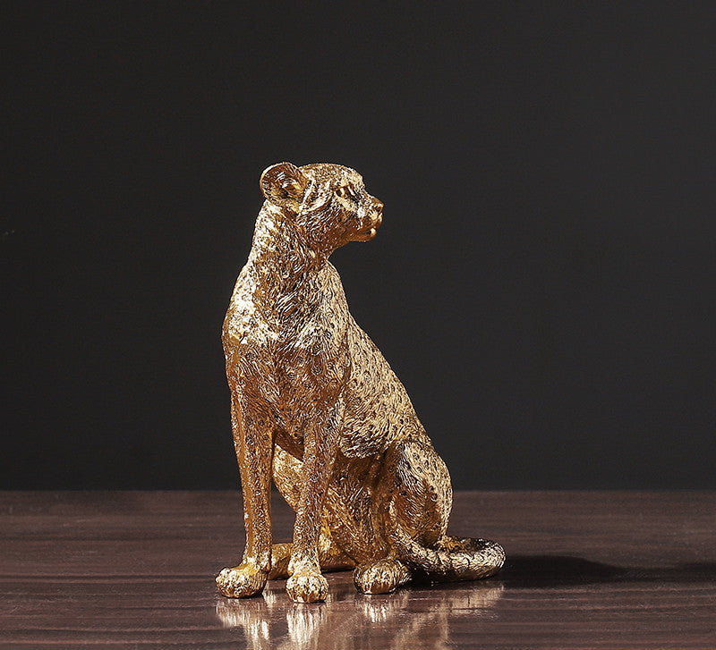 Modern Simple And Creative Golden Leopard Resin Ornaments