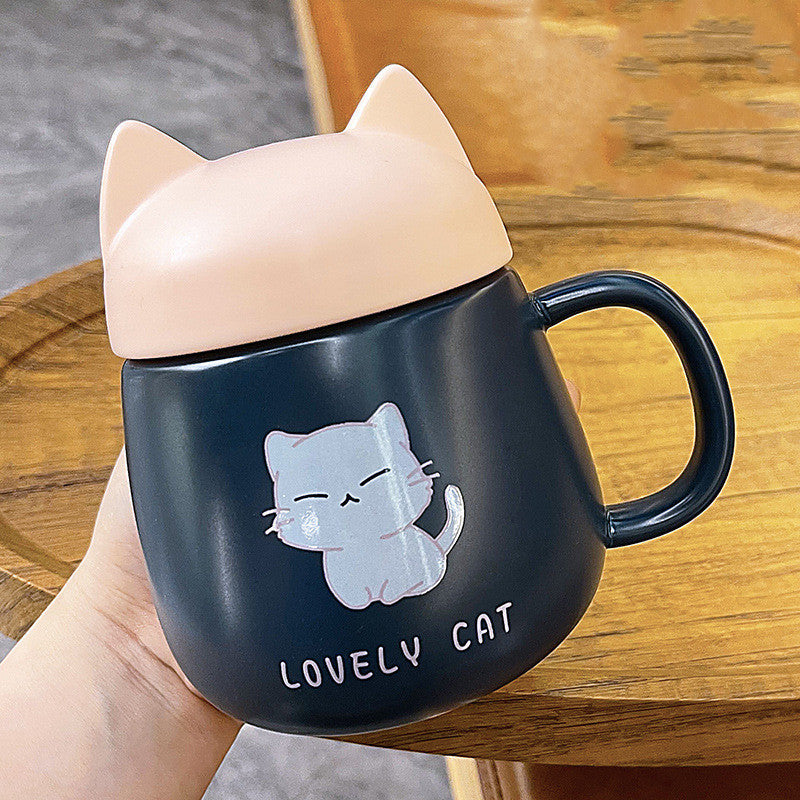 Household Cute Bear Ceramic Mug With Lid