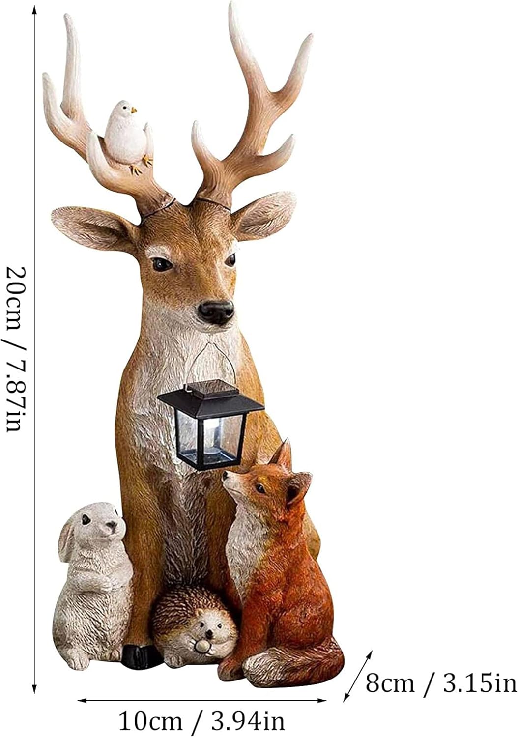 Solar Resin Deer Rabbit Hedgehog Wolf Ornaments