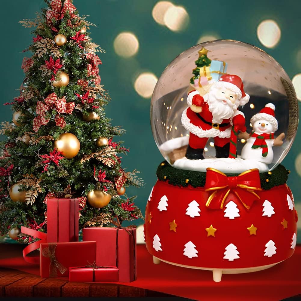 Christmas Crystal Ball Senta Claus Creative Music Box Decoration