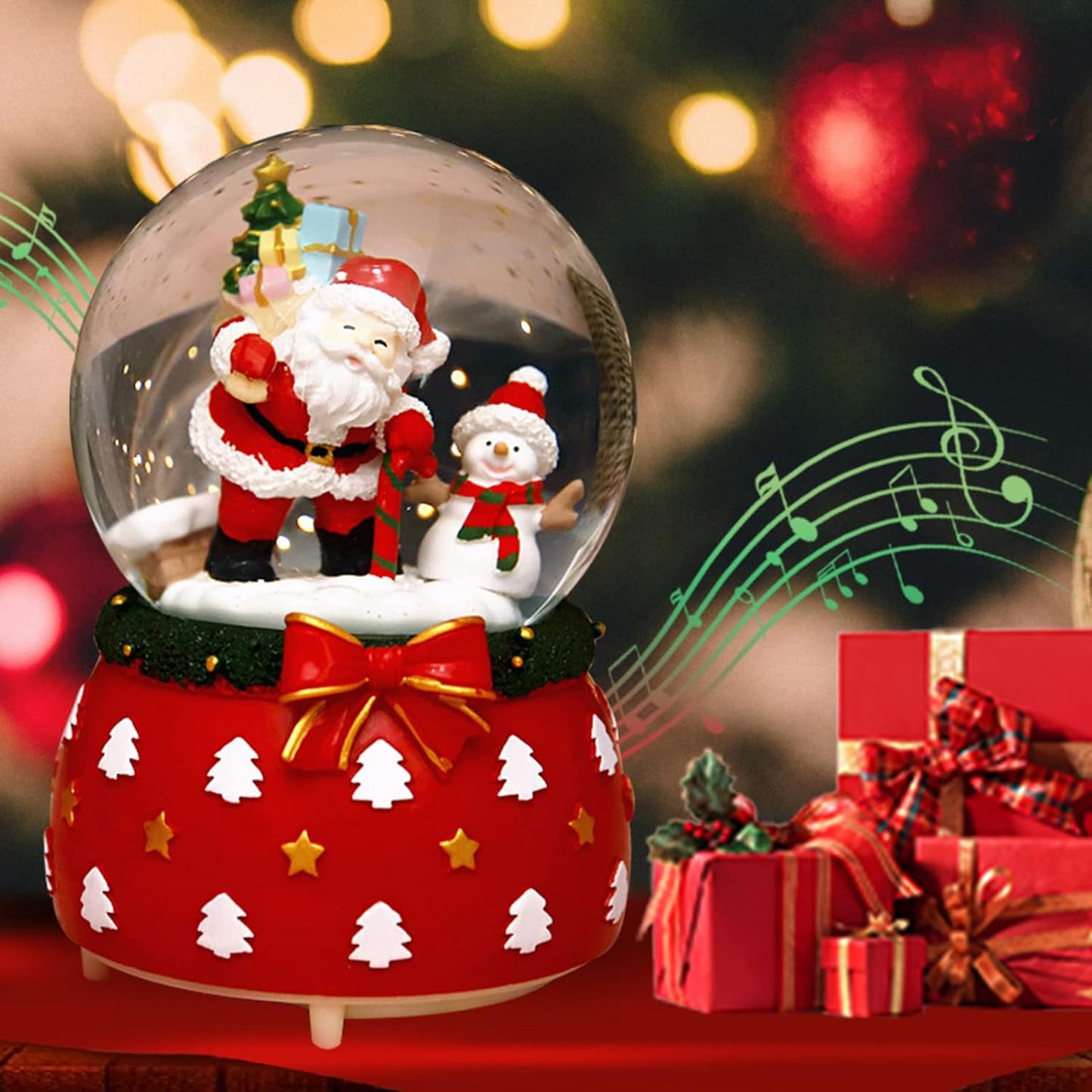 Christmas Crystal Ball Senta Claus Creative Music Box Decoration