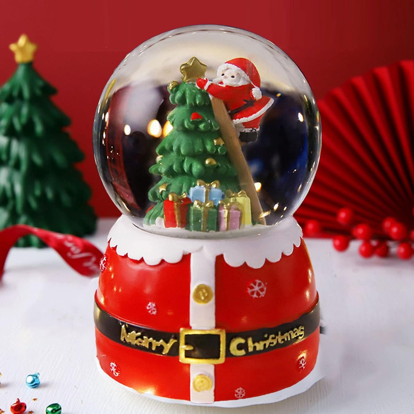 Christmas Full Crystal Ball Creative Music Box Decoration