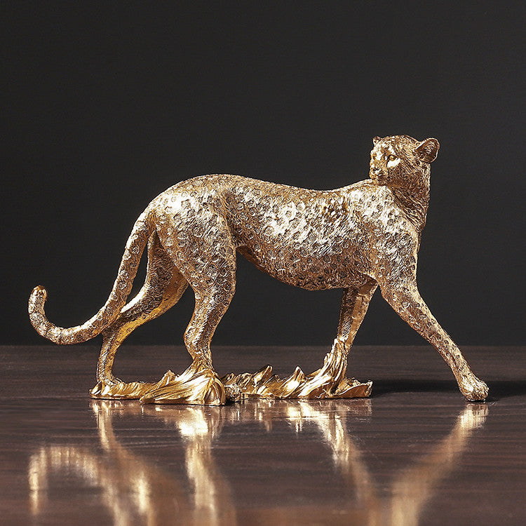 Modern Simple And Creative Golden Leopard Resin Ornaments