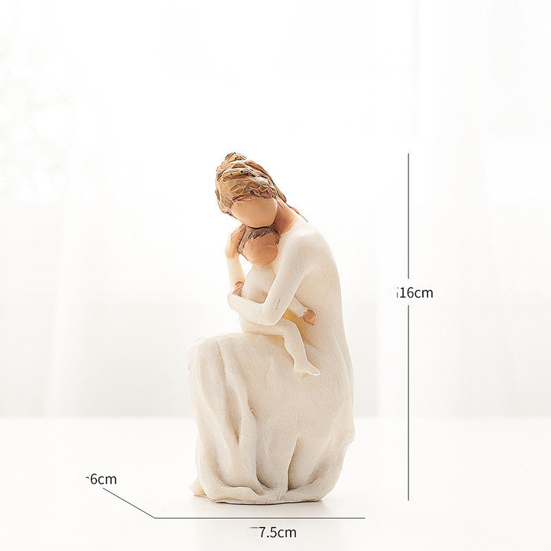 Nordic Style Resin "Child of My Heart" Figurine – Minimalist Scandinavian Home Decor