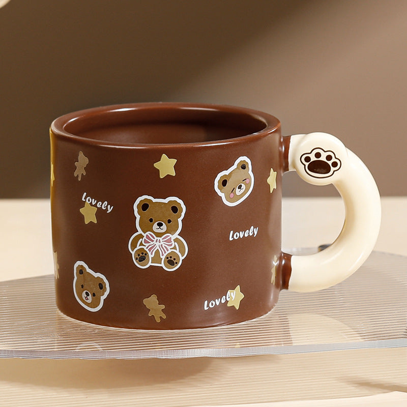 Bear Large Capacity Straw Mug With Lid