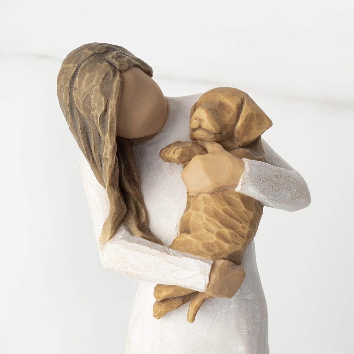 Resin Women and Dog Crafts Home Decoration Couple Ornaments
