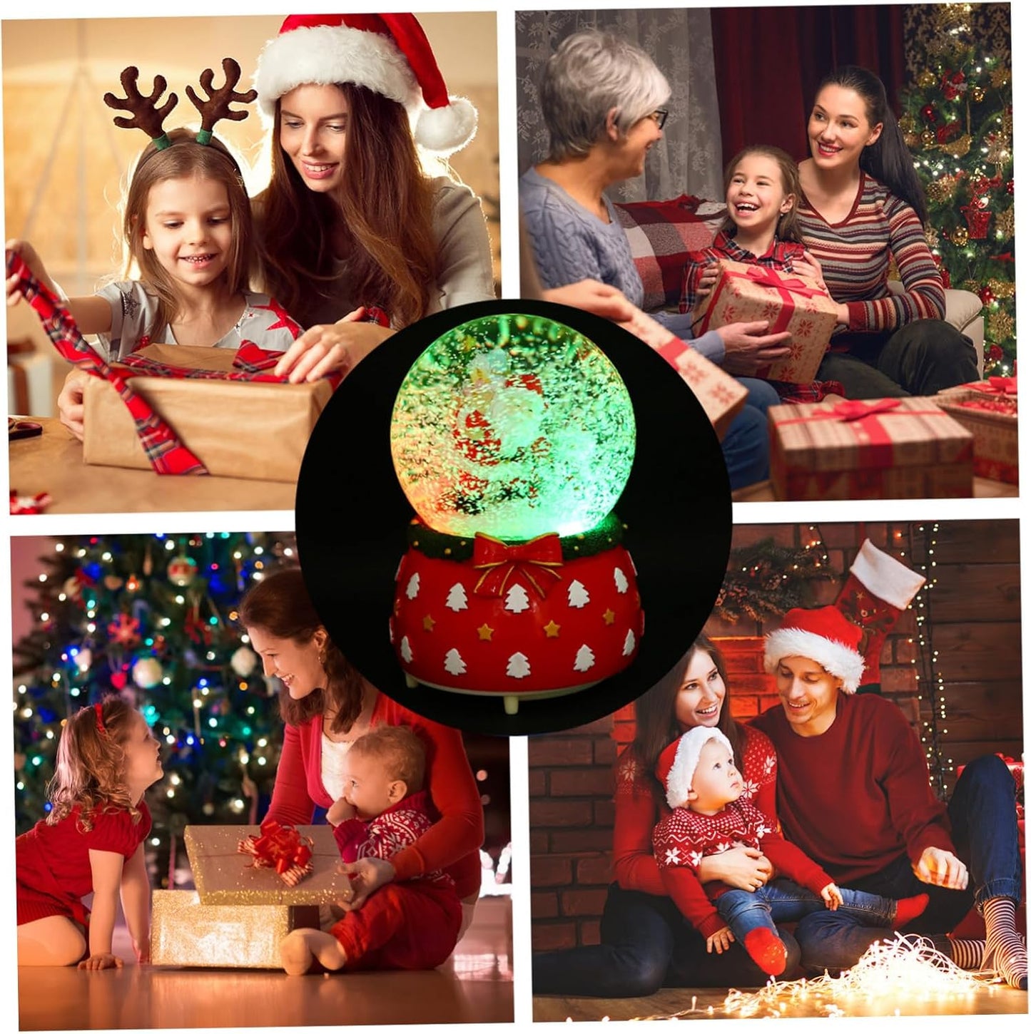 Christmas Crystal Ball Senta Claus Creative Music Box Decoration