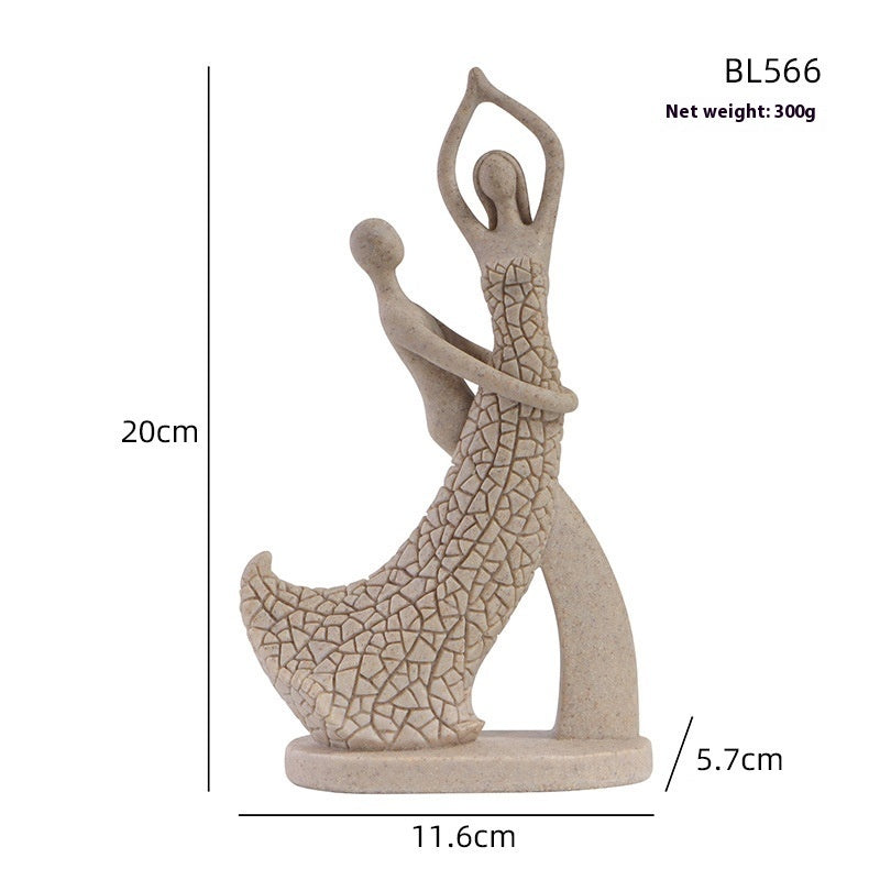 European Character Sandstone Couple Home Decoration Resin Crafts