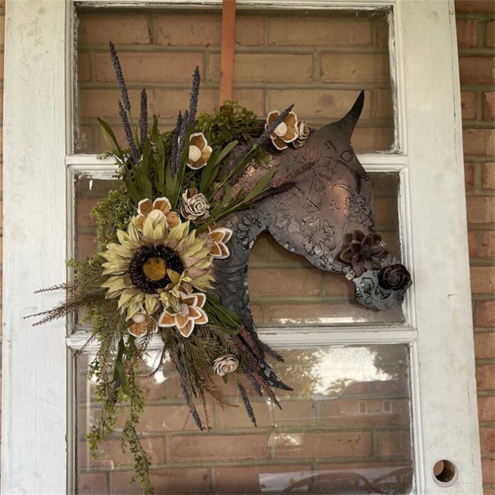 Horse Head Garland Christmas Decoration With Balls