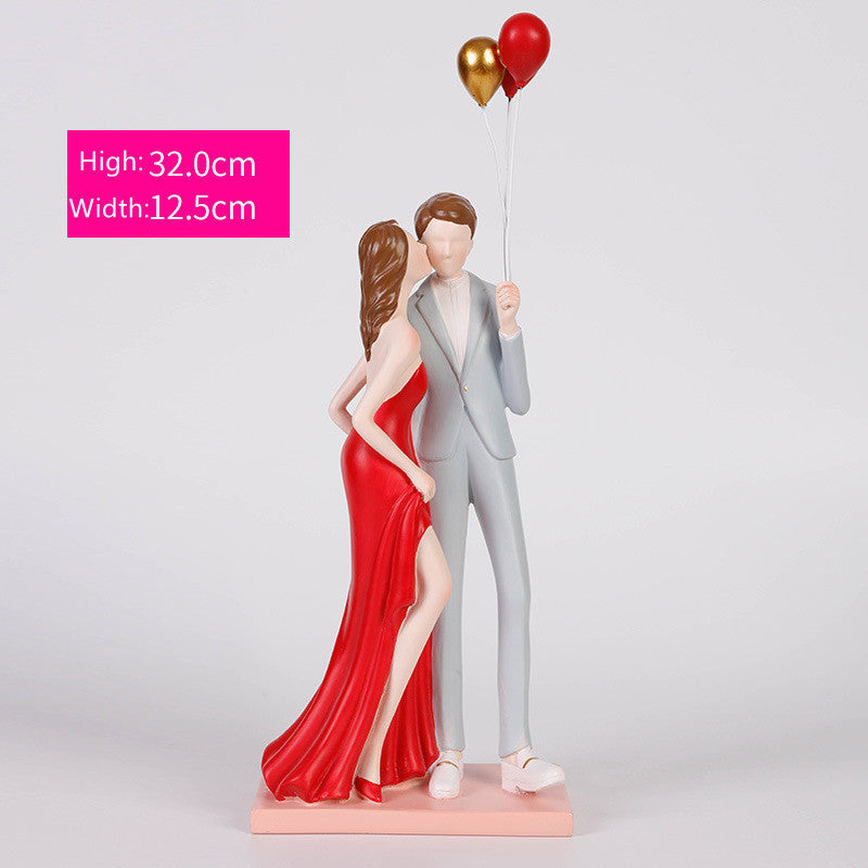 Creative Resin Lover Kiss Sweetheart Statues – Romantic Sculpture Gift & Home Decoration