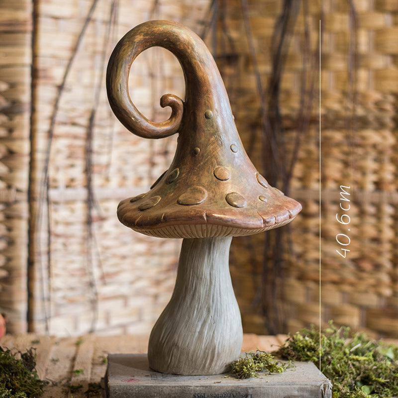 Forest Mushroom Boy Resin Ornament Sculpture