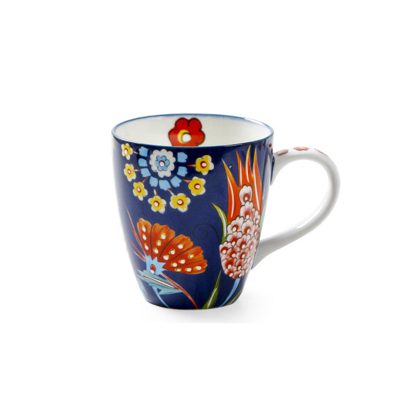 Ceramic Water Cup Hand-Painted Large-Capacity Embossed Mug