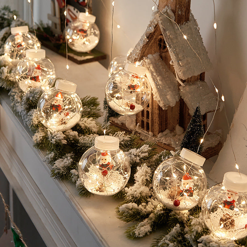 Christmas Curtain Lamp Fairy Snowman Wishing Ball String Lights – Festive Window & Lamp; Room Decoration