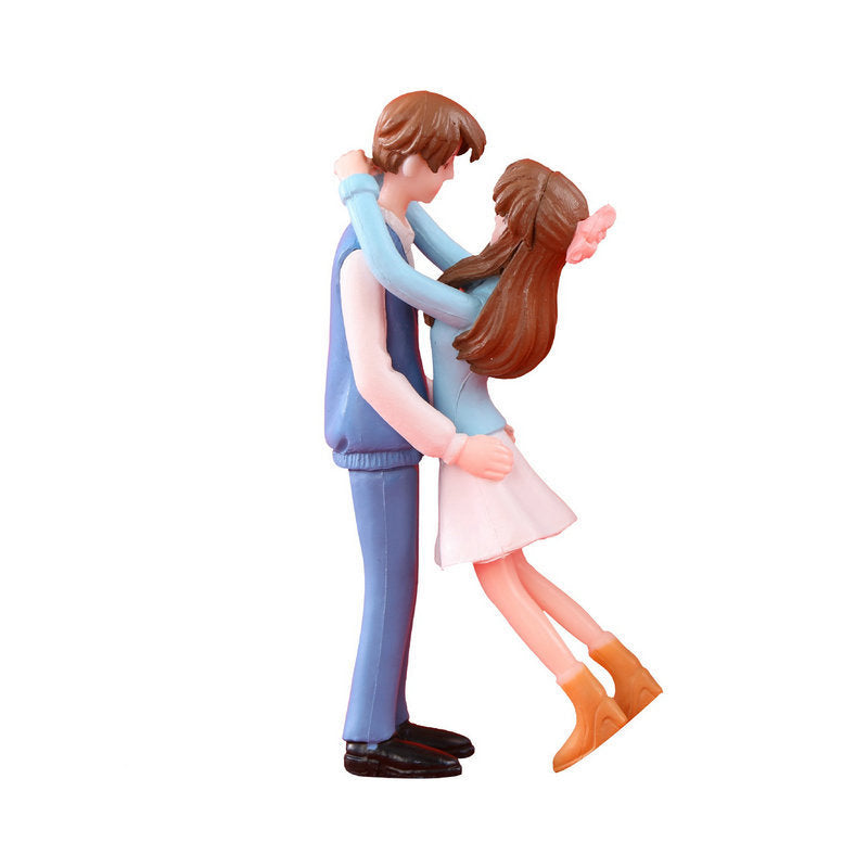 Sweet Couple Microlandscape Desktop Plastic Ornaments