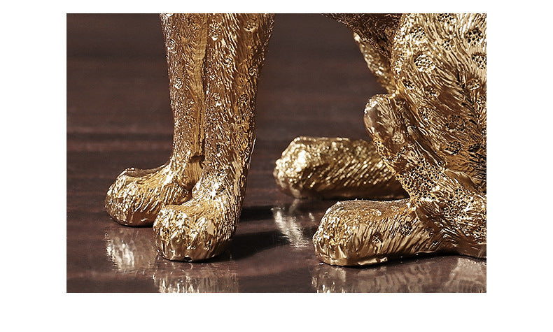 Modern Simple And Creative Golden Leopard Resin Ornaments