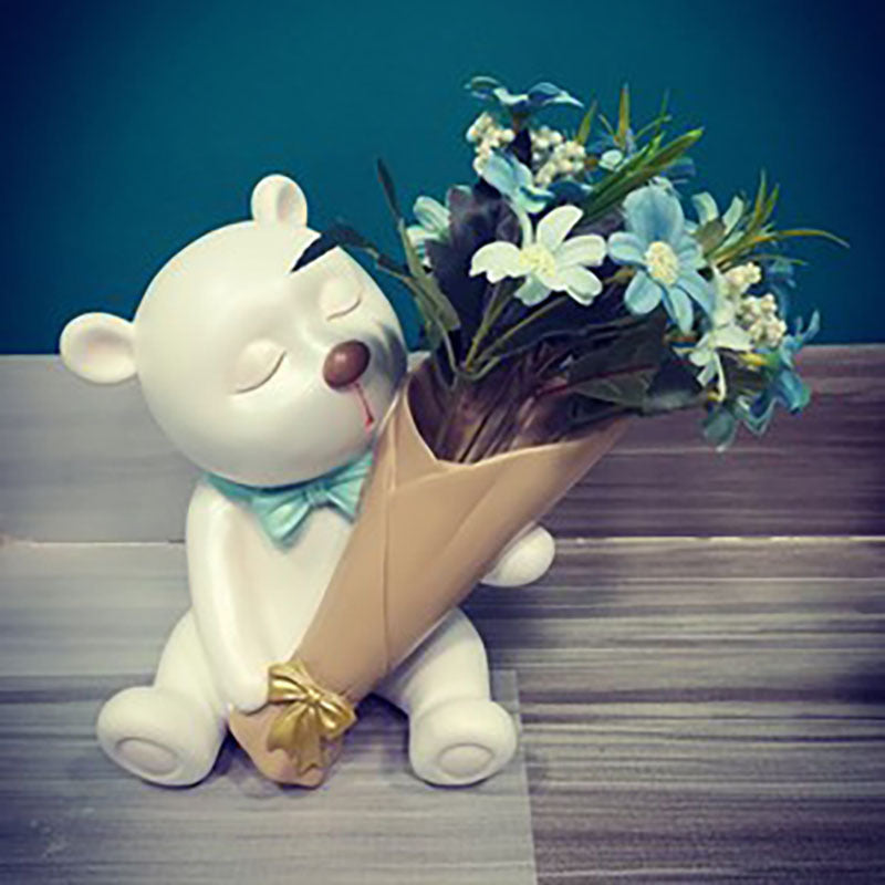 Creative Bear Vase Decoration Living Room TV Cabinet Decorations